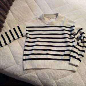 Maurices Black and Cream Striped Sweater